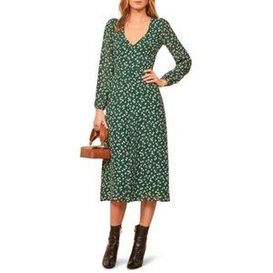 NWOT Reformation Joy Floral Open Back Long Sleeve Dress Size 6